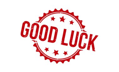 Good luck Red Rubber Stamp vector design.