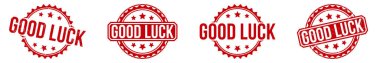 Good luck stamp red rubber stamp on white background. Good luck stamp sign. Good luck stamp.