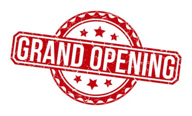 Grand Opening stamp red rubber stamp on white background. Grand Opening stamp sign. Grand Opening stamp.
