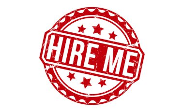 Hire me rubber stamp vector illustration on white background. Hire me rubber stamp