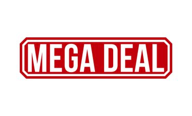 Mega Deal, beyaz arka planda kırmızı kauçuk damgalı. Mega Deal damgası. Mega Anlaşma damgası.