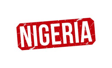 Nijerya Kırmızı Lastik Damga Vektör Tasarımı.