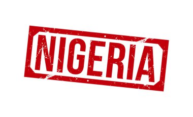 Nijerya Kırmızı Lastik Damga Vektör Tasarımı.