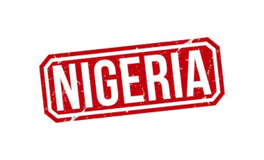 Nijerya, beyaz arka planda kırmızı kauçuk damgası. Nijerya damgası işareti. Nijerya damgası.