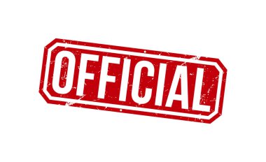 Beyaz arka planda resmi damga kırmızı kauçuk. Resmi pul işareti. Resmi damga.