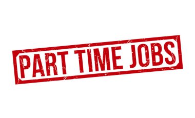 Yarı Zaman Görevleri Kırmızı Lastik Damga Vektör Tasarımı.