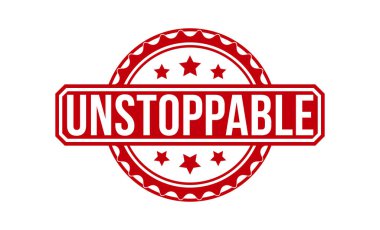 Durdurulamaz Kırmızı Lastik Damga Vektör Tasarımı.