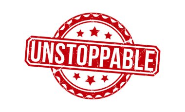 Durdurulamaz Kırmızı Lastik Damga Vektör Tasarımı.