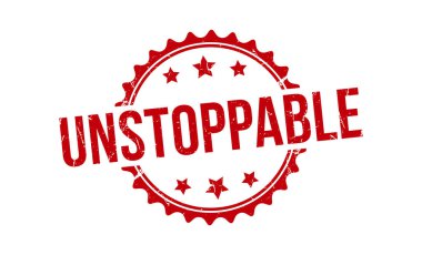 Durdurulamaz Kırmızı Lastik Damga Vektör Tasarımı.