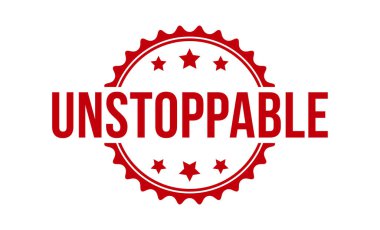 Durdurulamaz Kırmızı Lastik Damga Vektör Tasarımı.