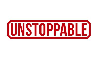 Beyaz arka planda durdurulamaz kırmızı kauçuk damga. Durdurulamaz pul işareti. Durdurulamaz damga.