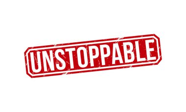 Beyaz arka planda durdurulamaz kırmızı kauçuk damga. Durdurulamaz pul işareti. Durdurulamaz damga.