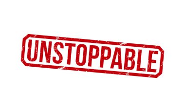 Beyaz arka planda durdurulamaz kırmızı kauçuk damga. Durdurulamaz pul işareti. Durdurulamaz damga.