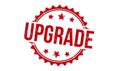 Beyaz arka planda kırmızı kauçuk damgası. Pul tabelasını yükselt. Damgayı yükselt.