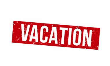 Tatil Kırmızı Kauçuk Pul Vektör Tasarımı.