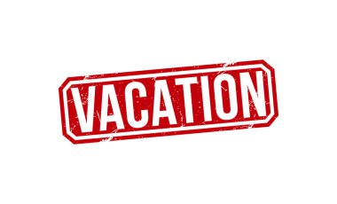 Beyaz arka planda kırmızı lastik damga. Tatil damgası işareti. Tatil damgası.
