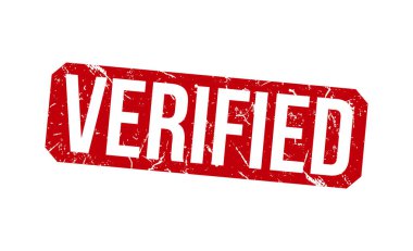 Doğrulanmış Kırmızı Lastik Damga vektör tasarımı.