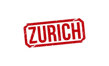 Zürih Kırmızı Lastik Damga Vektör Tasarımı.