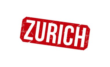Zürih Kırmızı Lastik Damga Vektör Tasarımı.