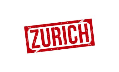 Zürih Kırmızı Lastik Damga Vektör Tasarımı.