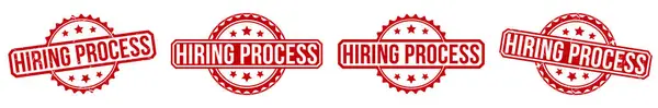 Hiring Process rubber stamp vector illustration on white background.