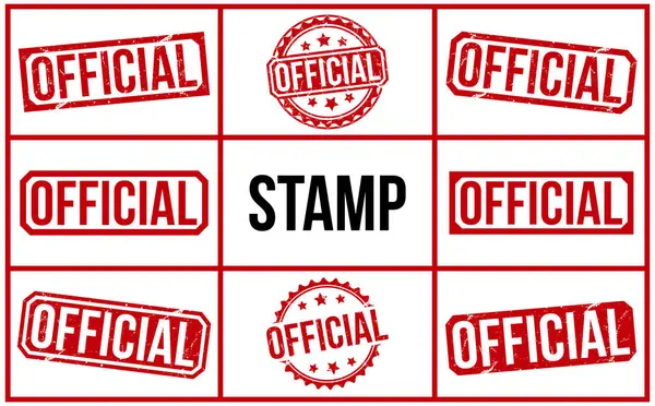 Beyaz arka planda resmi damga kırmızı kauçuk. Resmi pul işareti. Resmi damga.