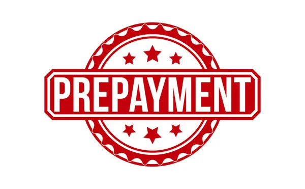 Ön ödeme damgası beyaz arka planda kırmızı kauçuk damga. Ön ödeme pul tabelası. Ön ödeme damgası.