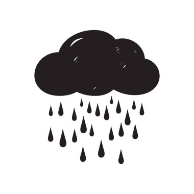 Professional cloud with rain drops Icon