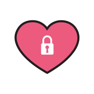 Professional Heart Locked Icon. Scalable, Clean, and Minimalist Vector for Apps and Branding.