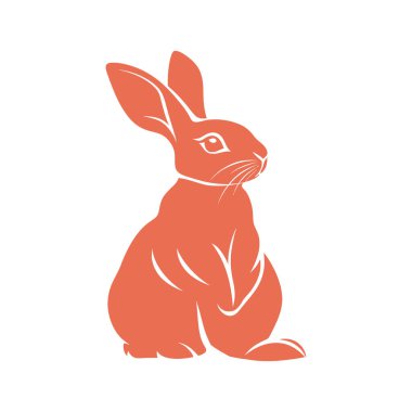 Rabbit icon isolated on white background, flat design. Vector illustration.