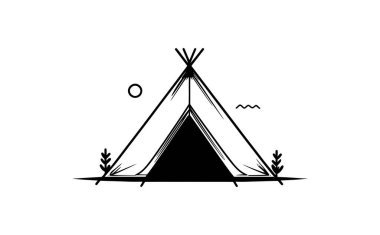 Premium tent Icon. High Quality Vector Illustration in Flat Design, Isolated on White Background.