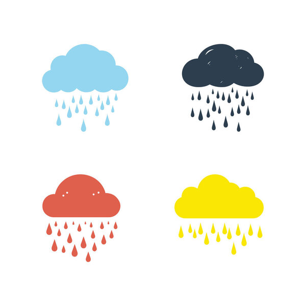 Professional cloud with rain drops Icon