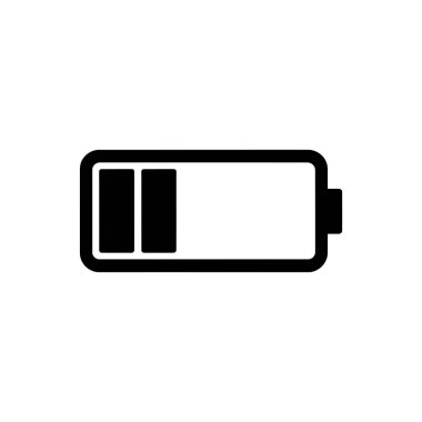 Siyah beyaz düşük şarjlı, şeffaf bir arkaplan üzerine kurulmuş, gücü veya tükenmeyi temsil eden izole bir pil simgesi gösterir.