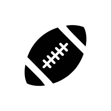 Beyaz arka planda beyaz çizgili, izole edilmiş siyah bir Amerikan futbolunu içeren ayrıntılı vektör çizimi. Sporla ilgili projeler ve simgeler için mükemmel.