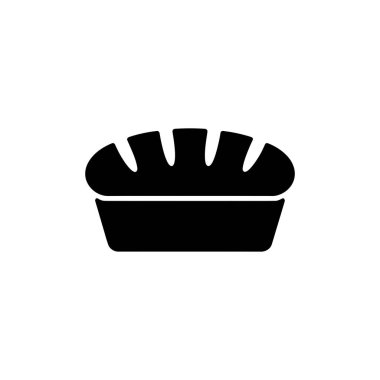 Şeklini, kabuğunu ve ima edilmiş dokusunu tasvir eden tek renkli bir somun ekmeğin basit bir tasviri. Mutfak ve fırın projeleri için mükemmel..