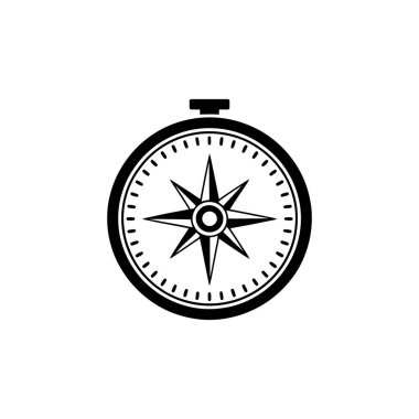 Detaylı monokrom çizimi, açık yıldız şekilli iğnesi ve işaretli kadranı olan klasik bir pusulayı gösteriyor. Seyrüsefer veya minimalist tasarımlar için mükemmel.