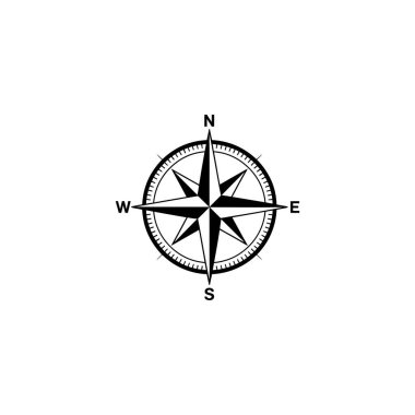 Görüntü, Kuzey, Güney, Doğu ve Batı yönlerine açıkça etiketlenmiş siyah ve beyaz bir pusula gösteriyor. Bu da onu yön bulma amacıyla ideal kılıyor..