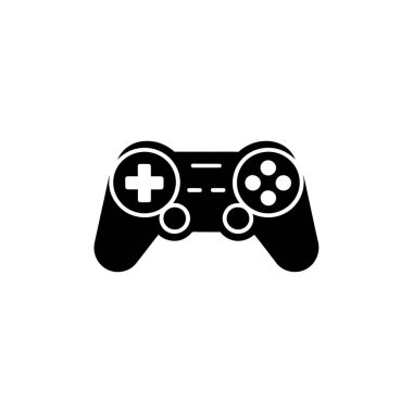 Genellikle oyun konsolu sistemlerinde kullanılan, artı ve daire yönlü pedlerle klasik bir video oyunu denetleyicisi gösteren ayrıntılı siyah ve beyaz illüstrasyon.