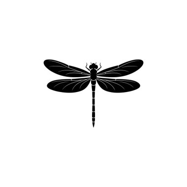 Bu resim çarpıcı siyah beyaz bir yusufçuk silueti sergiliyor. Hassas kanatlarını, segmentli karnını ve karmaşık antenlerini vurguluyor. Temiz tasarım minimalisttir..