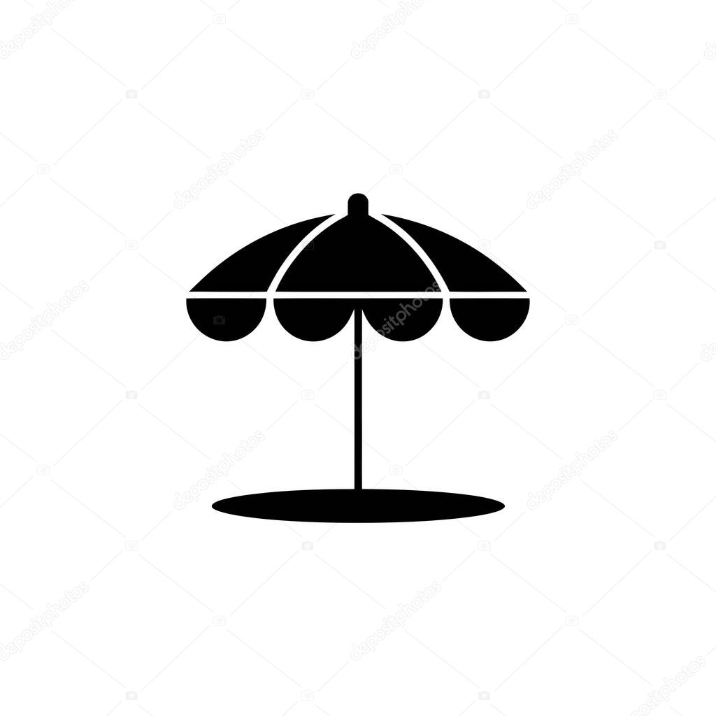 Symbolic beach umbrella with rounded canopy and transparent background, perfect for vacation related designs.