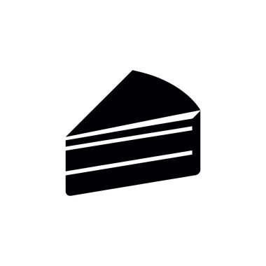 Görüntü, beyaz arka planda üç farklı katmanı olan siyah bir pasta dilimini gösteriyor. Pastanın yuvarlak bir şekli var, lezzetli ve çekici bir grafiği var..