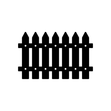 Siyah siluet ve şeffaf arkaplan ile basit yatay çitleri gösteren izole bir çit tasarımı. Basit tasarım.