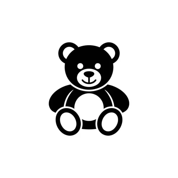 Görüntü basit, minimalist siyah-beyaz bir oyuncak ayı çizimini içeriyor. Görünür kulakları, gözleri ve yuvarlak vücudu olan gülümseyen bir oyuncak ayı sergiliyor..