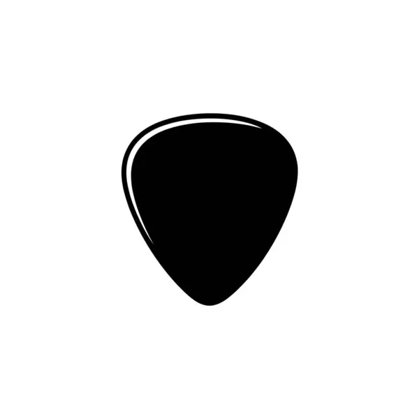 Beyaz arka planda basit bir siyah gitar penası. Müzik aleti aksesuarı, müzisyenler, gitaristler ve müzik tutkunları için idealdir..