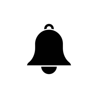 Siyah bir uyarı çanının temiz ve izole bir vektör çizimi. Uyarıları, hatırlatıcıları veya genel iletişimi sembolize etmek için bir simge olarak kullanmak için ideal. UX / UI için mükemmel.