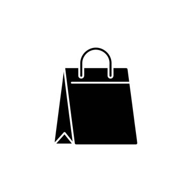 Siluet tasarımı, şeffaf bir arkaplanda siyah bir alışveriş çantası gösteriyor. Perakende, iş ve ticari kullanım için mükemmel..