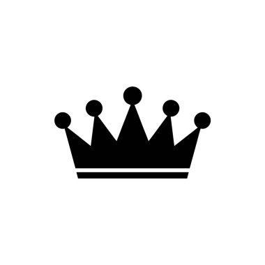 Vektör sanatı, üzerinde yuvarlak toplar olan, şeffaf bir arkaplan üzerine kurulmuş basit bir siyah taç simgesini gösterir..