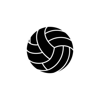 Şeffaf arkaplan üzerinde izole siyah voleybol topu, yönetmelik segmentli tasarım içeriyor. Spor temaları, logo tasarımları ve grafikleri için harika.