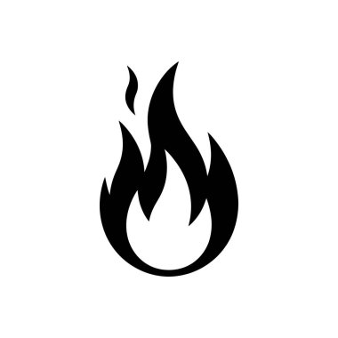 Şeffaf arkaplanda izole edilmiş ateş sembolü. Biçimlendirilmiş tasarımı ile yanan alev işareti simgesi. Kamp ateşi kavramının vektör illüstrasyonu.