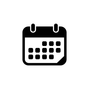 Zamanlamayı ve olay organizasyonunu gösteren izole takvim simgesi. Beyaz arkaplanlı minimalist tasarım, zaman yönetimi temaları için uygun